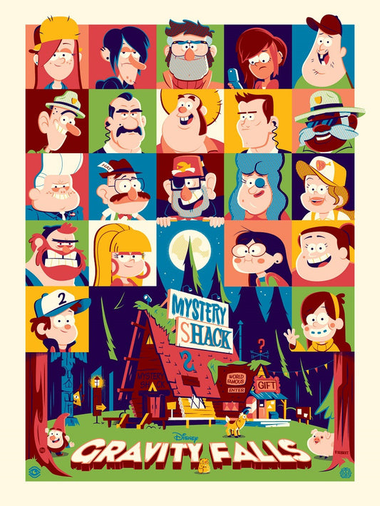 Cyclops Print Works X Mondo Collaboration Print #14V: Gravity Falls by Dave Perillo (VARIANT BLUE)