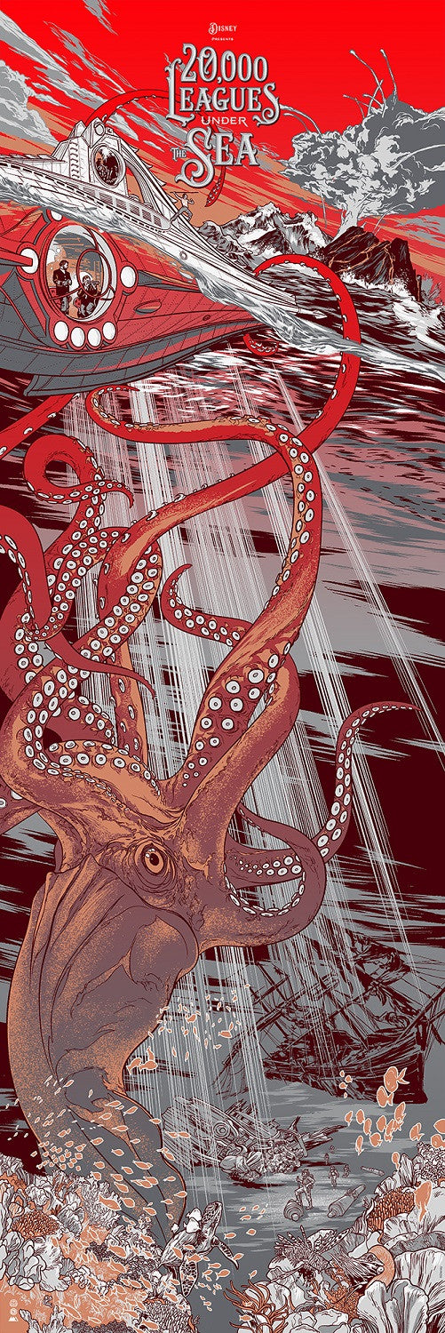 Cyclops Print Works X Mondo Collaboration Print #29V: 20,000 Leagues Under the Sea Variant Edition by Martin Ansin