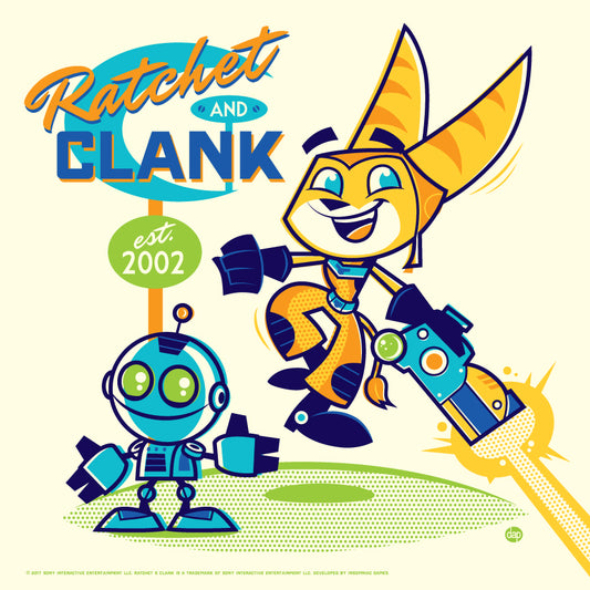 Cyclops Print Works x Sony Interactive #01 – Ratchet and Clank by Dave Perillo