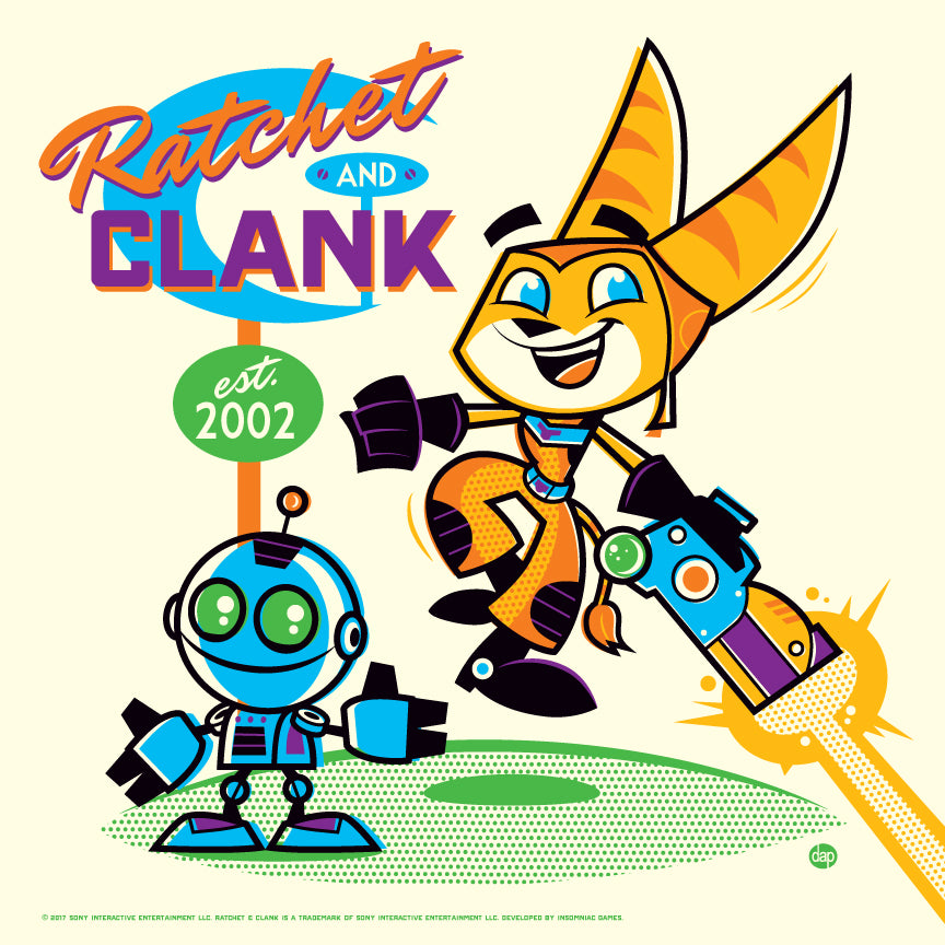 Cyclops Print Works x Sony Interactive #01V– Ratchet and Clank by Dave Perillo