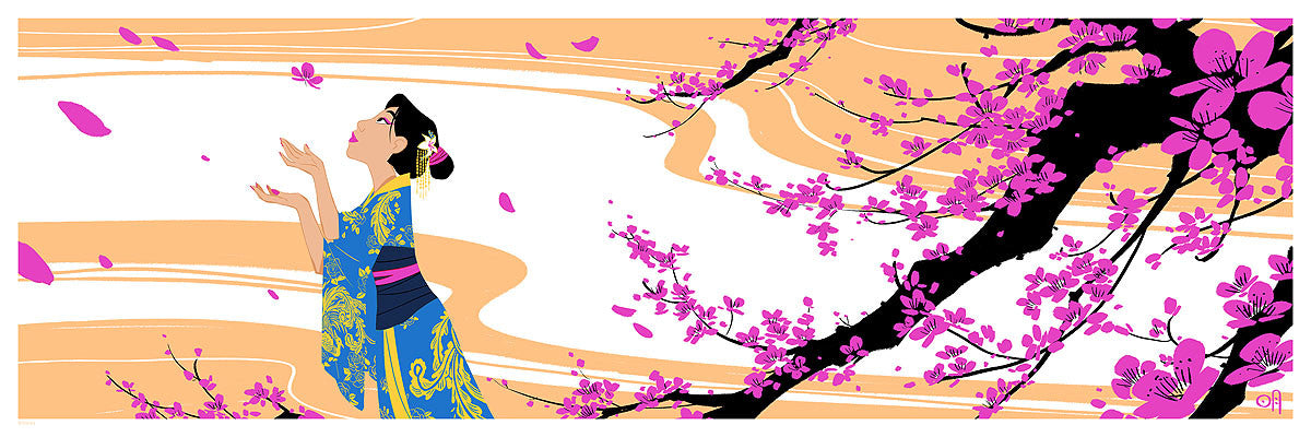 Cyclops Print Works Print #23V: Cherry Blossoms Sunset Variant Edition (Mulan) by Mingjue Helen Chen