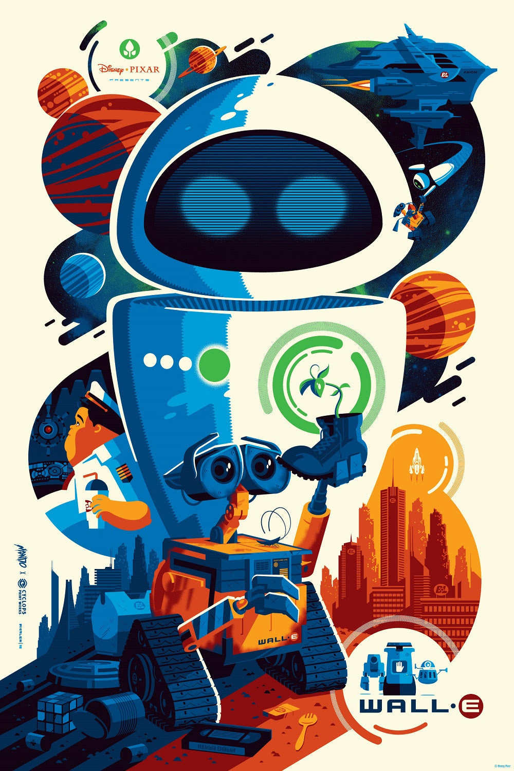 Cyclops Print Works X Mondo Collaboration Print #02V: WALL·E Variant Edition by Tom Whalen